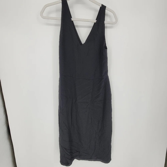 Babaton Aritzia black 100% silk midi classie dress size 4 - Picture 1 of 7